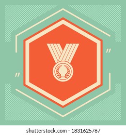 Medal with Laurel wreath, icon. Graphic elements for your design