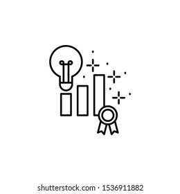 Medal light bulb chart icon. Element of management icon