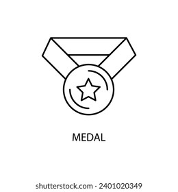 medal line concept line icon. Simple element illustration. medal line concept outline symbol design.