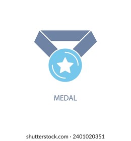 icono de línea de concepto de línea de medalla. Ilustración de elemento simple. diseño de símbolos de esquema de concepto de línea de medalla.