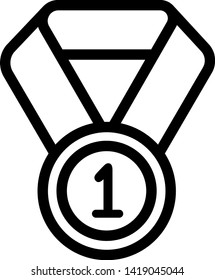Medal line flat vector icon for mobile application, button and website design. Illustration isolated on white background. EPS 10 design, logo, app, infographic.
