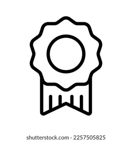 Medal line icon. Achievement, achieve, top, feedback, rating, rate, review, reaction, award, badge, trophy. Business concept. Vector line icon on white background - Shutterstock ID 2257505825