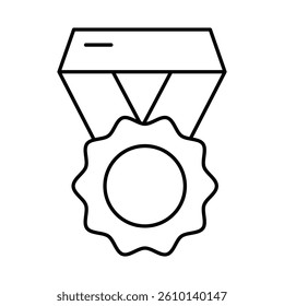 Medal Line Icon. Award, Success, Achievement, Sport, Competition, Trophy, Champion, Winner, Leadership Editable Stroke Vector Illustration.