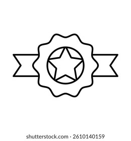 Medal Line Icon. Award, Success, Achievement, Sport, Competition, Trophy, Champion, Winner, Leadership Editable Stroke Vector Illustration.