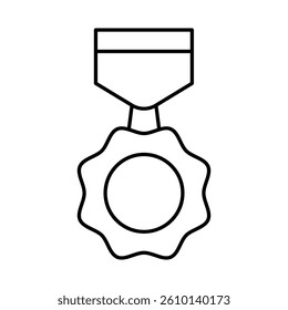 Medal Line Icon. Award, Success, Achievement, Sport, Competition, Trophy, Champion, Winner, Leadership Editable Stroke Vector Illustration.