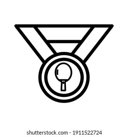 Medal line icon with bet. table tennis icon. simple design editable. Design template vector