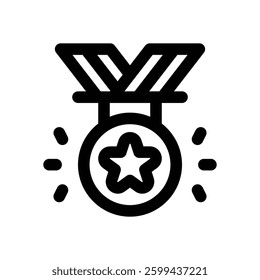 medal line icon. Clean and minimalist vector icon for websites, mobile apps, presentations, and logos. Fully scalable and customizable for any project.
