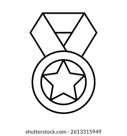 Medal Line Icon. Education, E-Learning, School, College, Study, Knowledge Icons Editable Stroke Vector Illustration