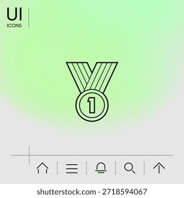 Icono de la línea de la medalla, Elementos para su diseño