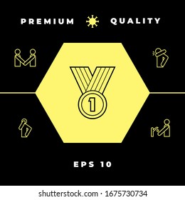Icono de línea de medalla . Elementos gráficos para el diseño
