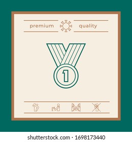 Icono de línea de medalla . Elementos gráficos para el diseño