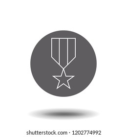 medal line icon, outline vector sign, linear style pictogram isolated on white. Symbol, logo illustration.