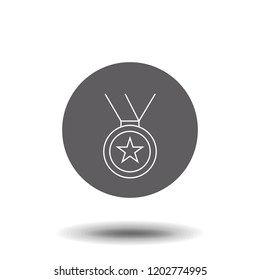 medal line icon, outline vector sign, linear style pictogram isolated on white. Symbol, logo illustration.