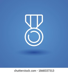 medal line icon, outline vector illustration.