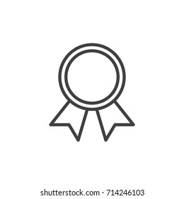 Medal line icon, outline vector sign, linear style pictogram isolated on white. Warranty symbol, logo illustration. Editable stroke. Pixel perfect vector graphics