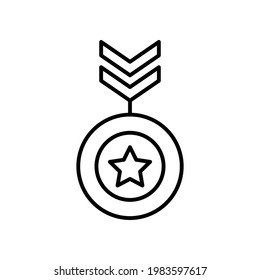 Medal line icon. star icon, champion, winner. simple illustration. Editable stroke. Design template vector