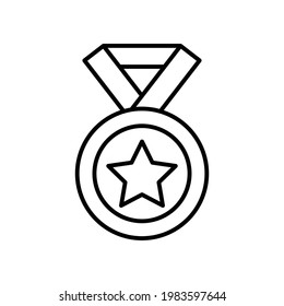 Medal line icon. star icon, champion, winner. simple illustration. Editable stroke. Design template vector
