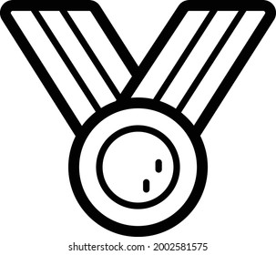 Icono de línea de medalla - vector