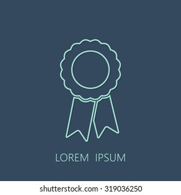 Medal line icon. Vector