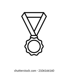 Icono de línea de medalla, logo de contorno vectorial aislado en fondo blanco