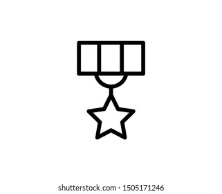 Medal line icon. Vector symbol in trendy flat style on white background. Award sing for design.