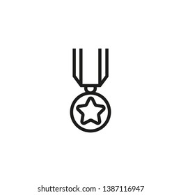 Medal line icon. Winner, trophy, award, star. Success concept. Vector illustration can be used for topics like win, challenge, military badge