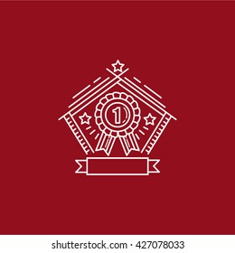 Medal line logo vector
