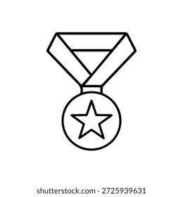 Icono del Vector del logotipo de la línea de la medalla en un fondo blanco
Icono del logotipo de la línea de Vector