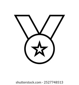 Medal line out sports interface icon.