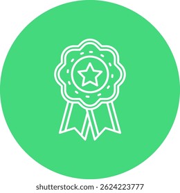 Diseño de icono de Vector de línea de medalla