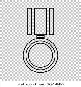 Medal line vector icon on transparent background