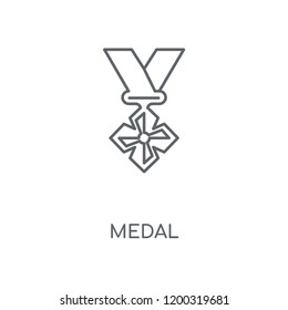 Medal linear icon. Medal concept stroke symbol design. Thin graphic elements vector illustration, outline pattern on a white background, eps 10.