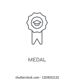 Medal linear icon. Medal concept stroke symbol design. Thin graphic elements vector illustration, outline pattern on a white background, eps 10.