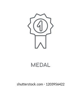 Medal linear icon. Medal concept stroke symbol design. Thin graphic elements vector illustration, outline pattern on a white background, eps 10.