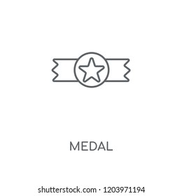 Medal linear icon. Medal concept stroke symbol design. Thin graphic elements vector illustration, outline pattern on a white background, eps 10.