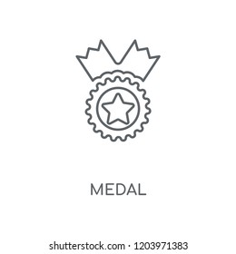 Medal linear icon. Medal concept stroke symbol design. Thin graphic elements vector illustration, outline pattern on a white background, eps 10.