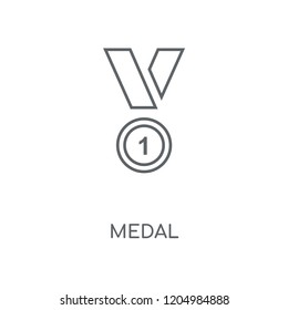 Medal linear icon. Medal concept stroke symbol design. Thin graphic elements vector illustration, outline pattern on a white background, eps 10.