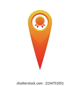 medal location gradient logo design template icon