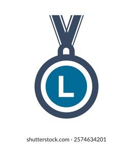 Medal Logo combine with letter L vector template