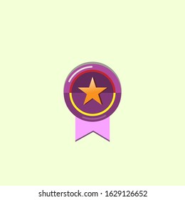medal logo design with purple colour