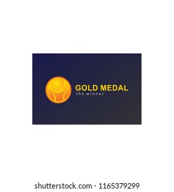 Medal logo design vector