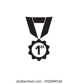 Medal logo design vector for first winner template