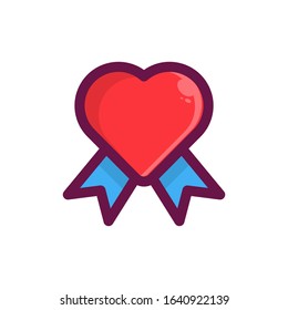 Medal love icon valentines day