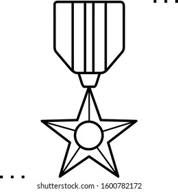  Medal for memorial day line art icon 