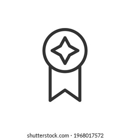 Medal minimal line icon. Web stroke symbol design. Medal sign isolated on a white background. Premium line icon.