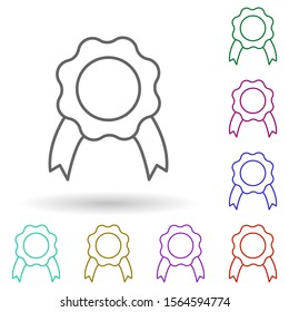 Medal multi color icon. Simple thin line, outline vector of succes and awards icons for ui and ux, website or mobile application