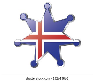 medal with the national flag of Iceland