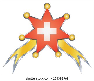 medal with the national flag of Switzerland