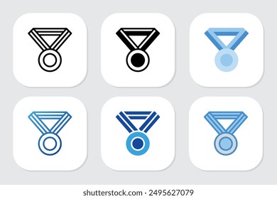 medal necklace icons with various design styles