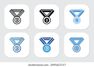 medal necklace icons with various design styles